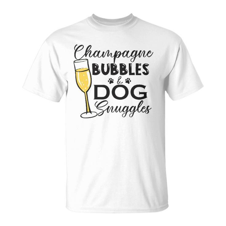 Champagne Bubbles & Dog Snuggles Dog Person Unisex T-Shirt