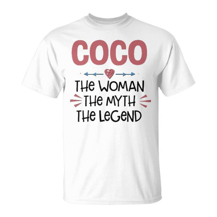 Coco Grandma Coco The Woman The Myth The Legend T-Shirt