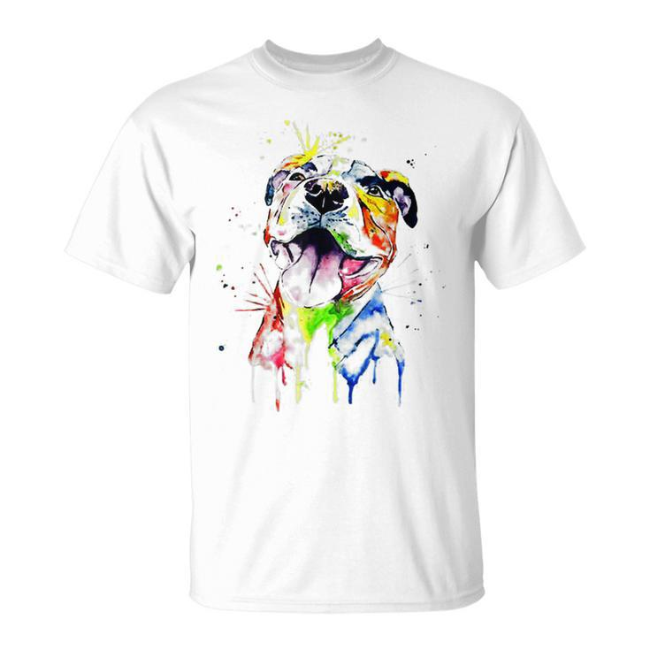 Colorful Pit-Bull Terrier Dog Love-R Dad Mom Boy Girl T-shirt