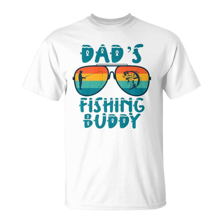 Dads Fishing Buddy Cute Fish Sunglasses Youth Kids  Unisex T-Shirt