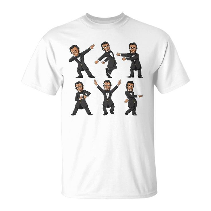 Dancing Abraham Lincoln 4Th Of July Boys Girls Kids Unisex T-Shirt