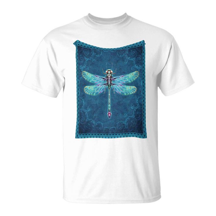 Dragonfly With Floral Vintage Unisex T-Shirt