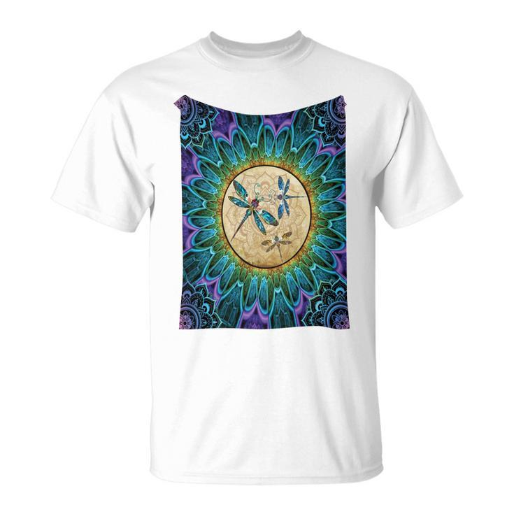 Dragonfly With Sunflowerfull Color Unisex T-Shirt