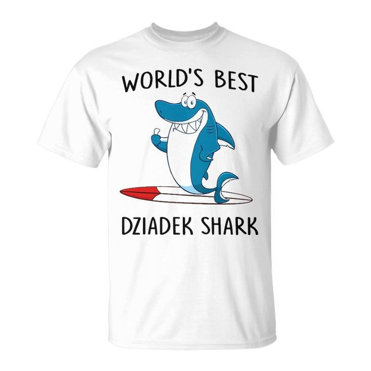 Dziadek Grandpa Worlds Best Dziadek Shark T-Shirt