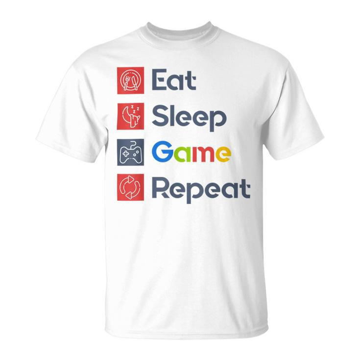 Eat Sleep Game Repeat Unisex T-Shirt