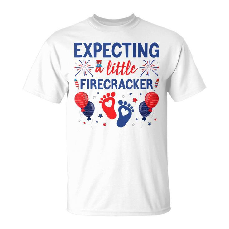 Expecting A Little Firecracker 4Th Of July Pregnancy Reveal  Unisex T-Shirt