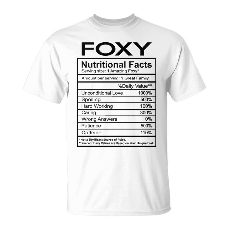Foxy Grandma Foxy Nutritional Facts T-Shirt