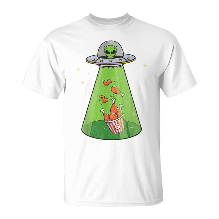 Funny Alien  Ufo Abduction Fried Chicken Aliens Lover  V2 Unisex T-Shirt