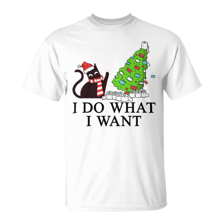 Funny Black Cat Funny Christmas Toilet 635 Shirt Unisex T-Shirt