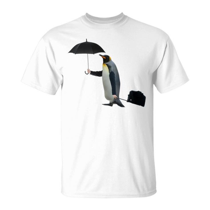 Funny Business Penguin Birds With Human Hands Unisex T-Shirt