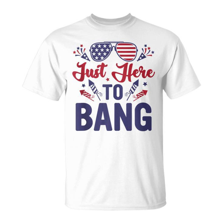 Funny Fourth Of July Just Here To Bang July 4Th  Unisex T-Shirt