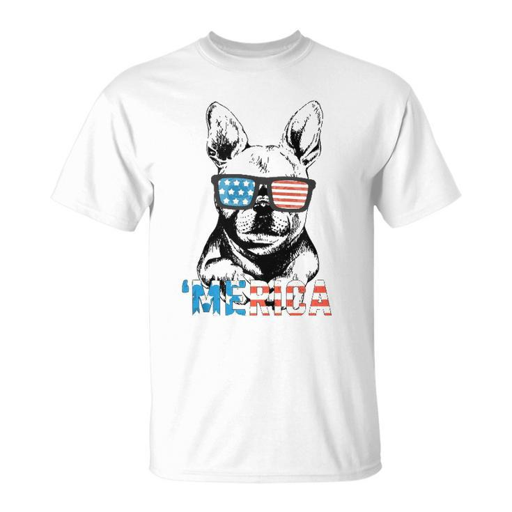 Funny Frenchie Merica Gift Boys Girls Dog Lover 4Th July  Unisex T-Shirt