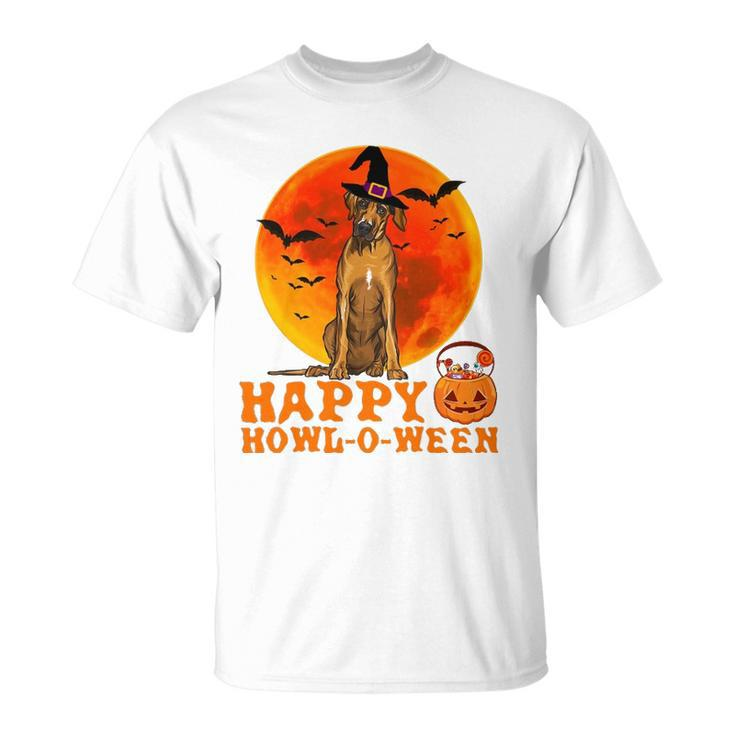 Funny Rhodesian Ridgeback Dog Halloween Happy Howl-O-Ween Unisex T-Shirt