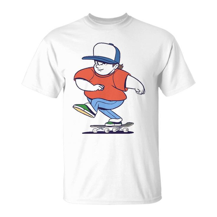 Funny Skater Cartoon Skateboarder Riding Skateboard Gift Unisex T-Shirt