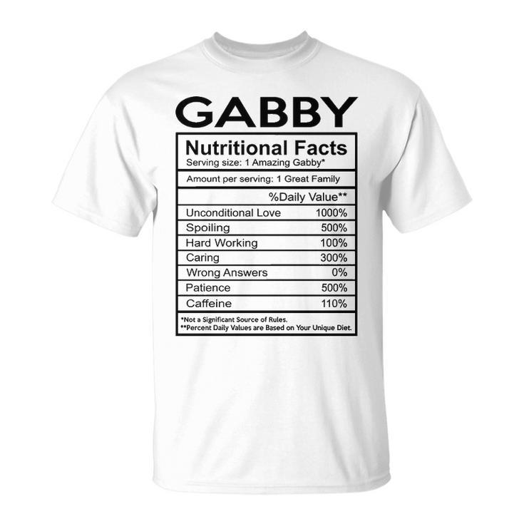 Gabby Grandma Gabby Nutritional Facts T-Shirt