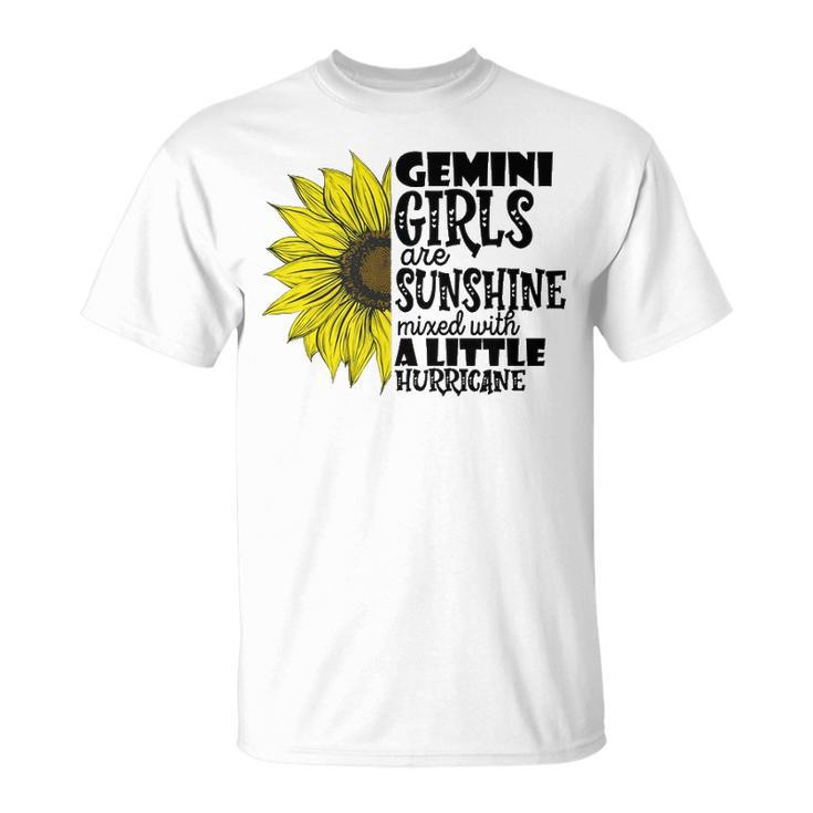 Gemini Girls Are Sunshine Mixed With A Little Hurricane V2 Unisex T-Shirt