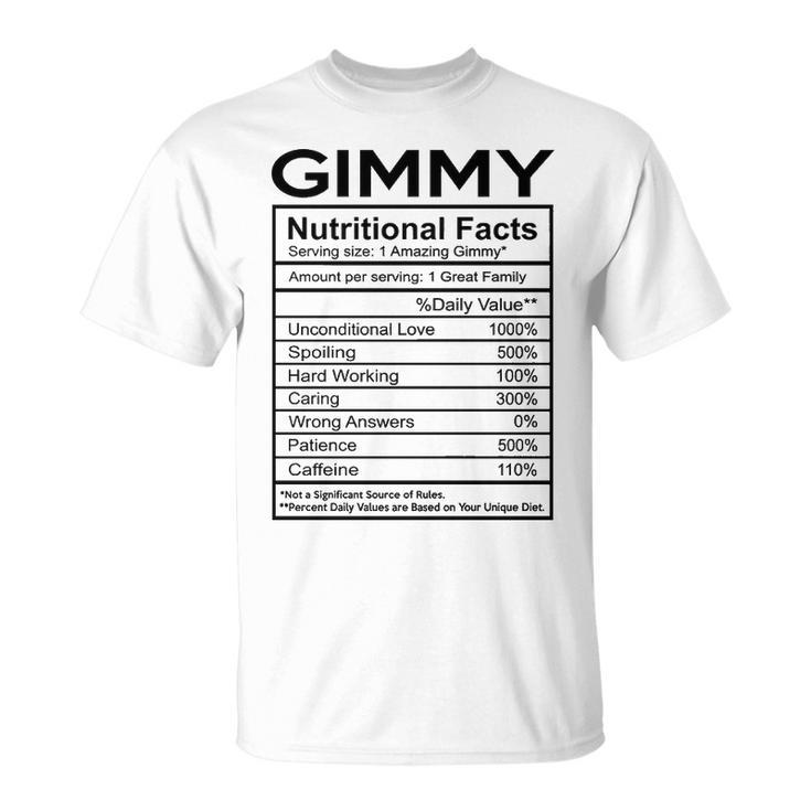 Gimmy Grandma Gimmy Nutritional Facts T-Shirt