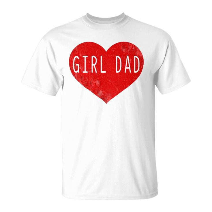 Girl Dad Heart Fathers Day Vintage Retro Unisex T-Shirt