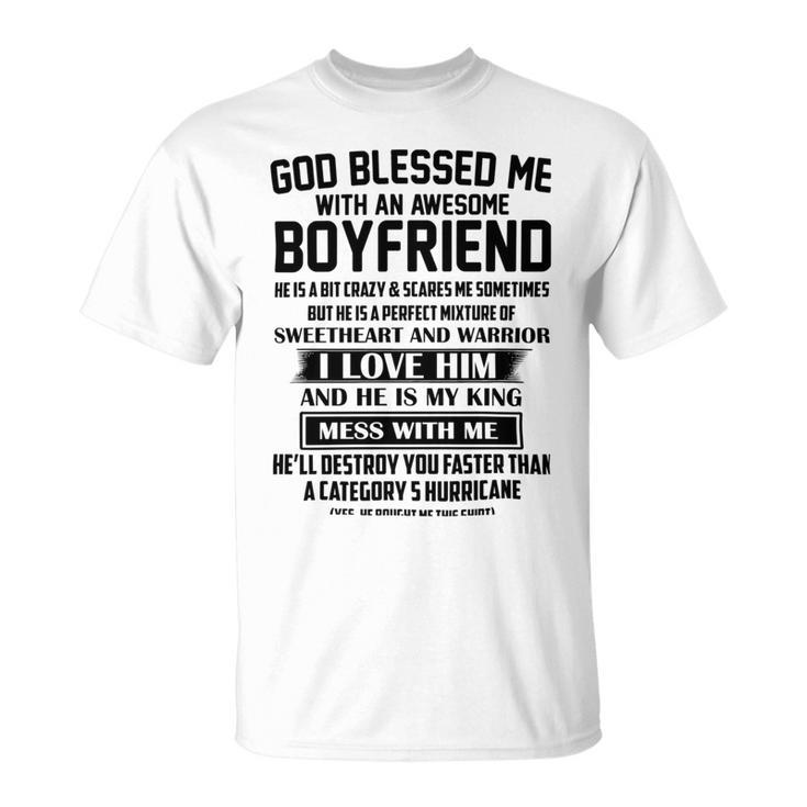 God Blessed Me With An Awesome Boyfriend Unisex T-Shirt