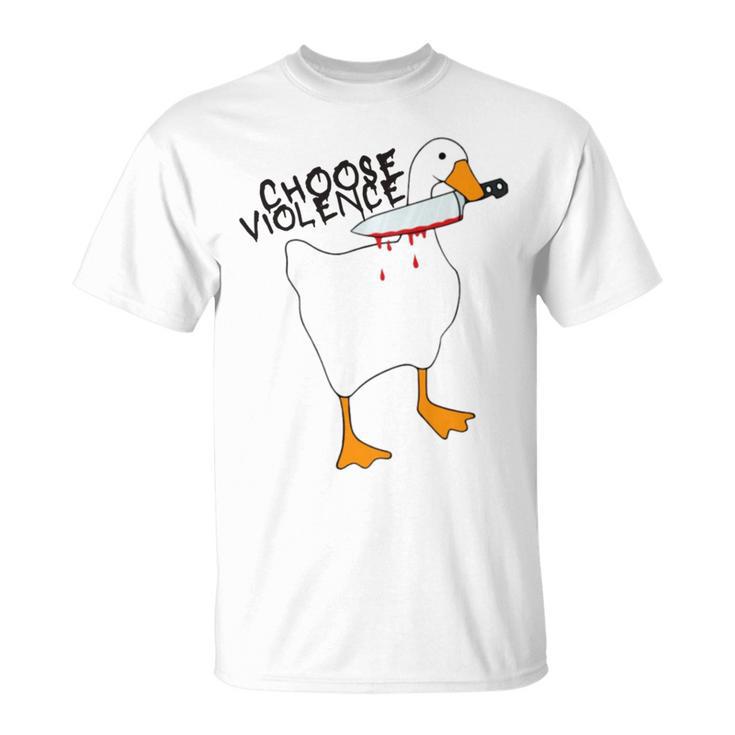 Goose With Knife Sticker Goose Sticker Funny Quotes Funny Animal Stickerspeace Was Never An Option Unisex T-Shirt