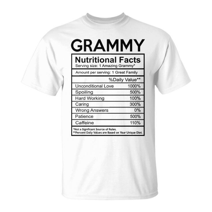 Grammy Grandma Grammy Nutritional Facts T-Shirt