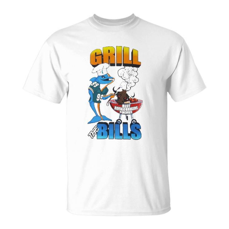 Grill The Bills Dolphin Chef Best Buffalo Burgers And Wings T-shirt
