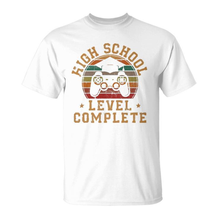High School Level Complete Retro Graduation Video Gamer Unisex T-Shirt