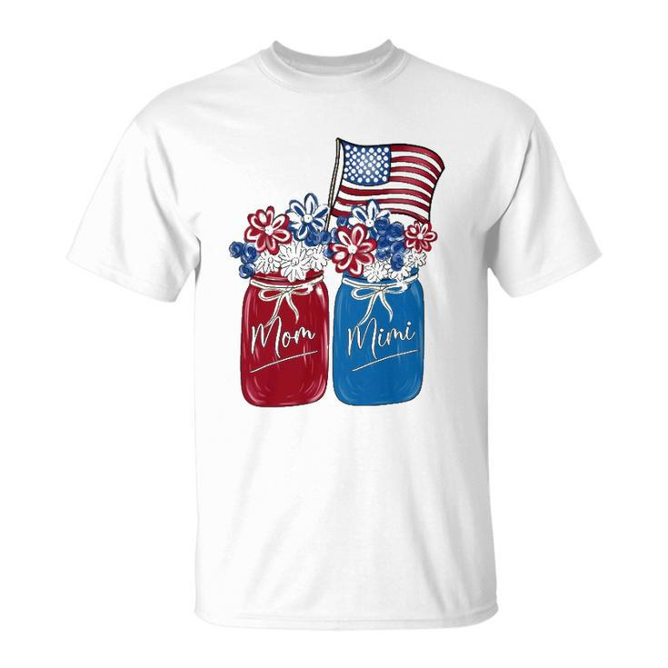 July 4Th Mom Mimi Patriotic Flower Art Funny Unisex T-Shirt