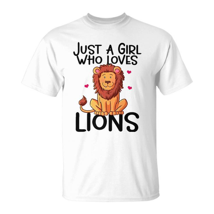 Just A Girl Who Loves Lions Cute Lion Animal Costume Lover Unisex T-Shirt