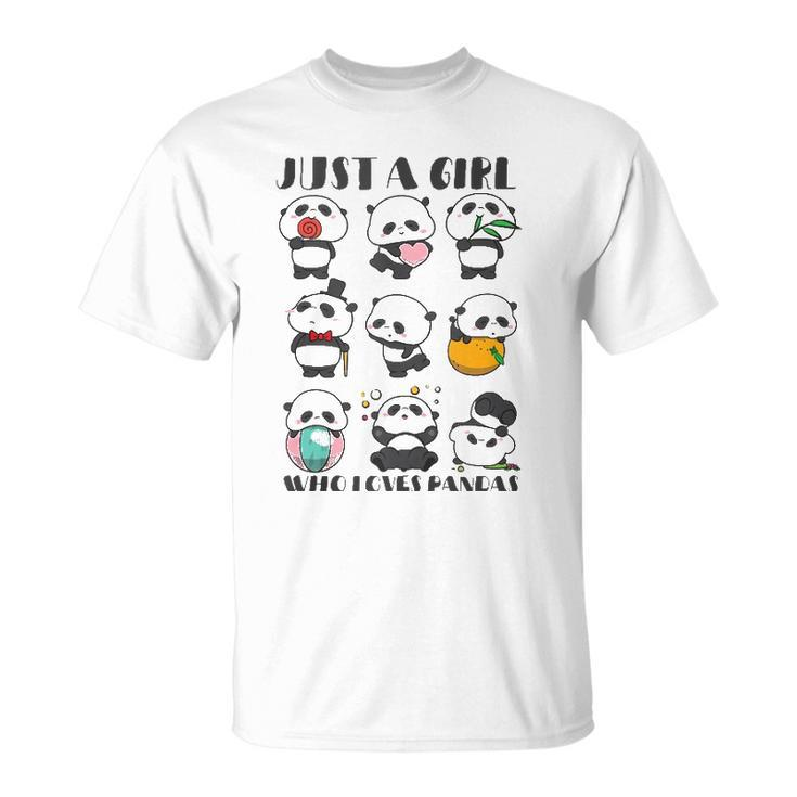 Just A Girl Who Loves Pandas For Women Lover Panda Unisex T-Shirt