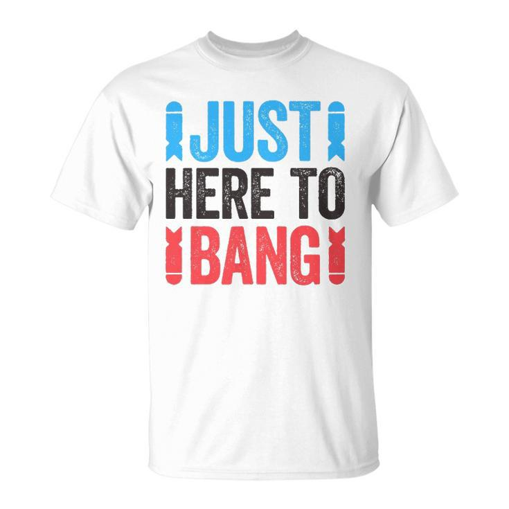 Just Here To Bang 4Th Of July Gift Unisex T-Shirt