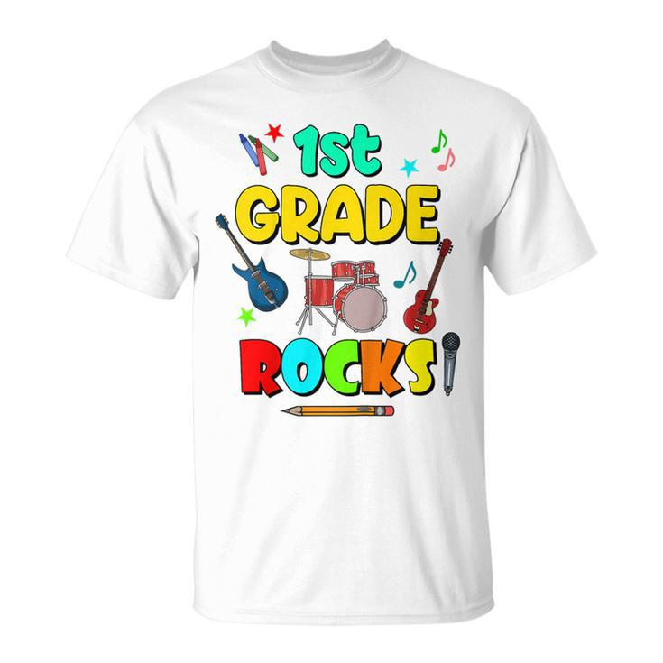 Kids 1St Grade Rocks Back To School Boys Girls 1St Day Of School  Unisex T-Shirt
