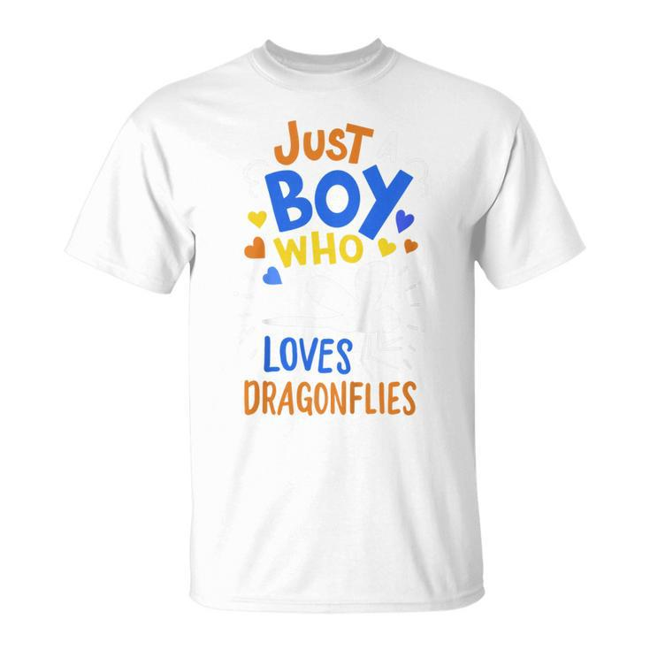 Kids Dragonfly Just A Boy Who Loves Dragonflies Gift  Unisex T-Shirt