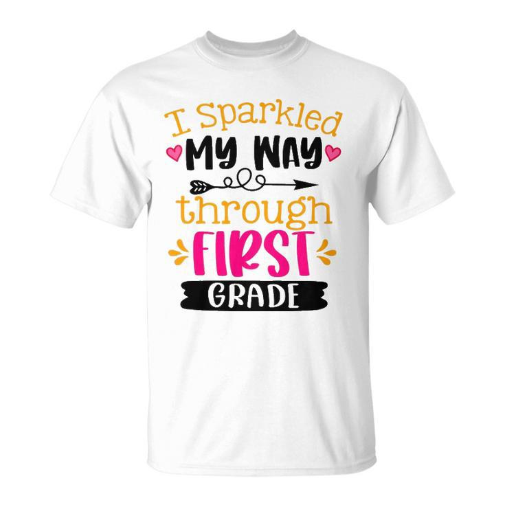 Kids I Sparkled My Way Through First Grade Last Day Of School Unisex T-Shirt