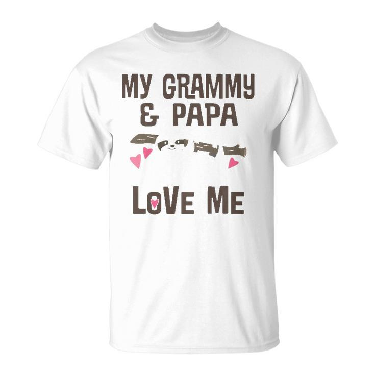 Kids My Grammy And Papa Love Me Granddaughter Sloth Unisex T-Shirt