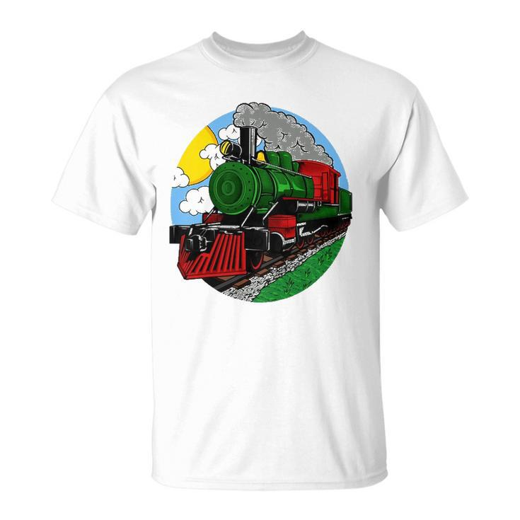 Kids Steam Locomotive Gift For Boys Or Girls Railroad Train Unisex T-Shirt