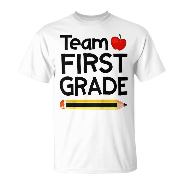 Kids Team First 1St Grade Back To School Pencil Youth Kids Gift  Unisex T-Shirt
