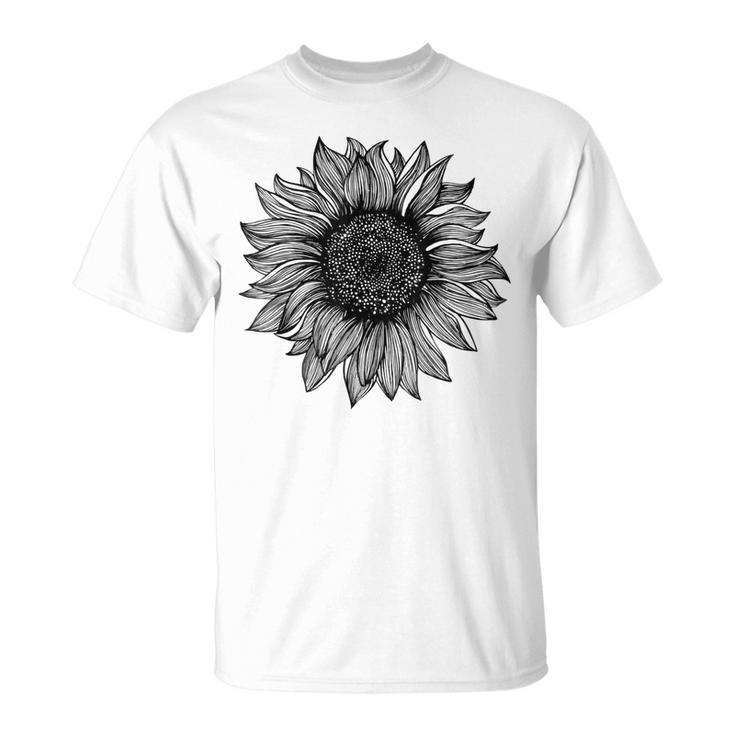 Be Kind Sunflower Minimalistic Flower Plant Artwork T-shirt