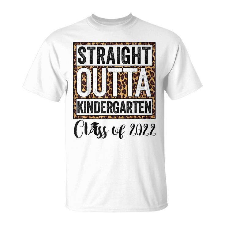 Leopard Straight Outta Kindergarten Kids 2022 Graduation  Unisex T-Shirt