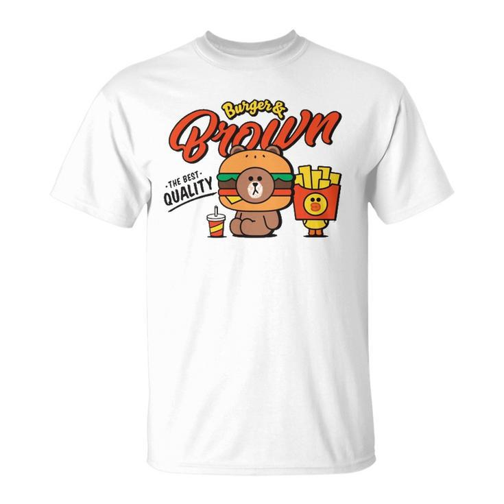 Line Friends Burger & Brown  Unisex T-Shirt