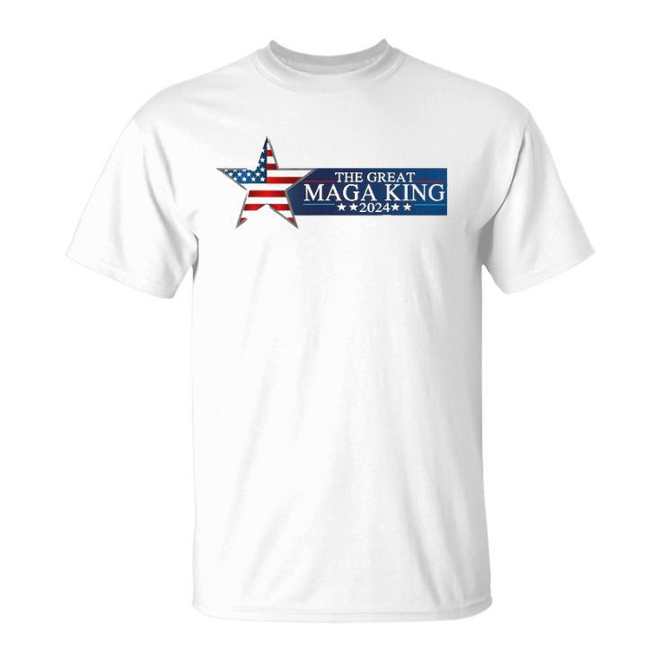 Mega King Usa Flag Proud Ultra Maga Trump 2024 Trump Support Unisex T-Shirt