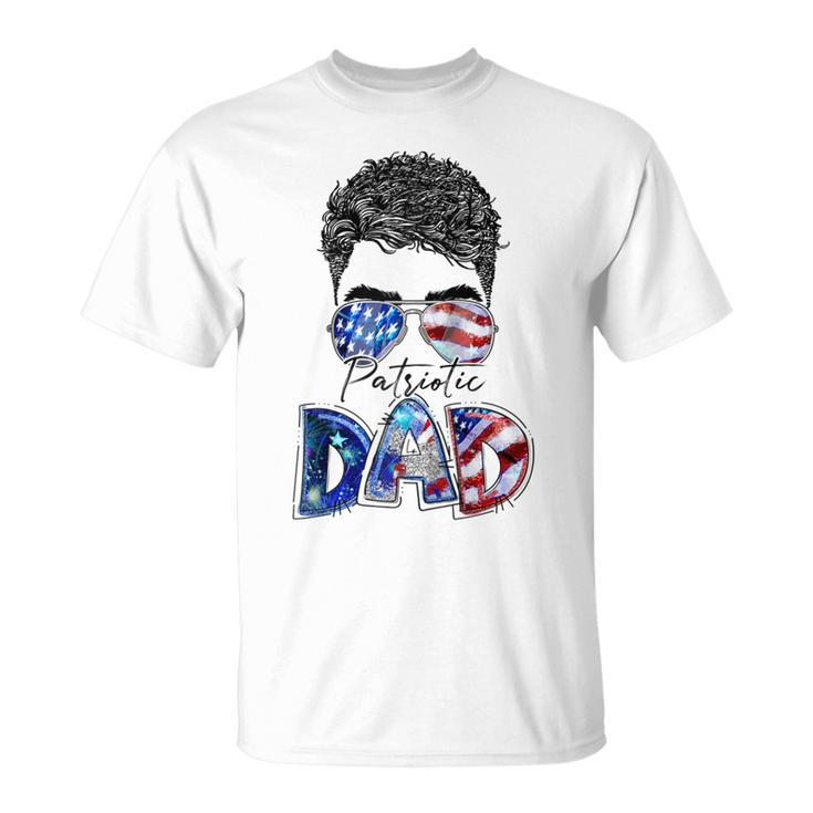 Mens 4Th Of July American Flag Dad Life Patriotic Dad Daddy  Unisex T-Shirt