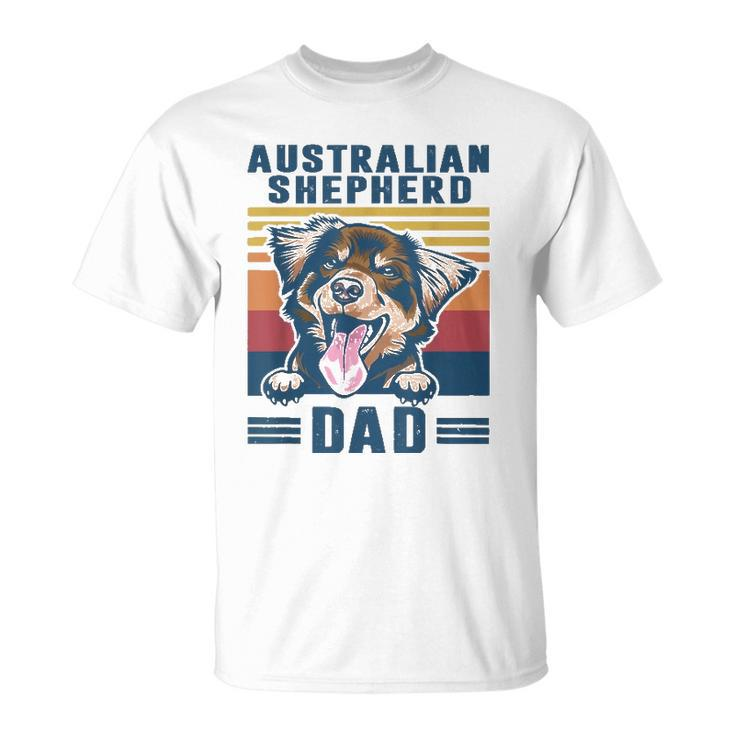 Mens Australian Shepherd Dad Father Retro Australian Shepherd Unisex T-Shirt