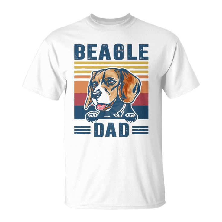 Mens Beagle Dad Father Retro Beagle Gifts Dog Dad Unisex T-Shirt