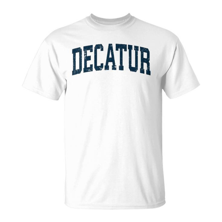 Mens Decatur Georgia Ga Vintage Athletic Sports Navy Design  Unisex T-Shirt