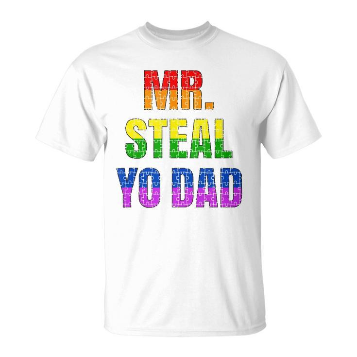 Mens Mister Steal Your Dad Gay Pride Jokes Unisex T-Shirt