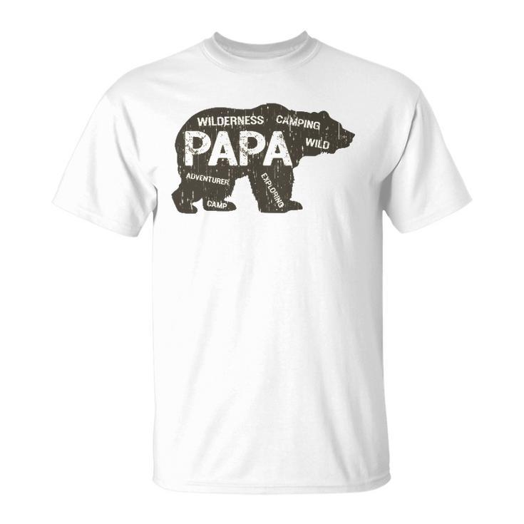 Mens Papa Camping Bear Top Camper Grandpa Gifts For Men Unisex T-Shirt