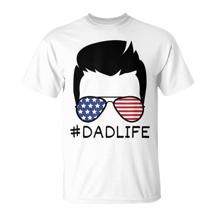 Mens Patriotic Dad 4Th Of July Usa American Flag Sunglasses 2021  Unisex T-Shirt