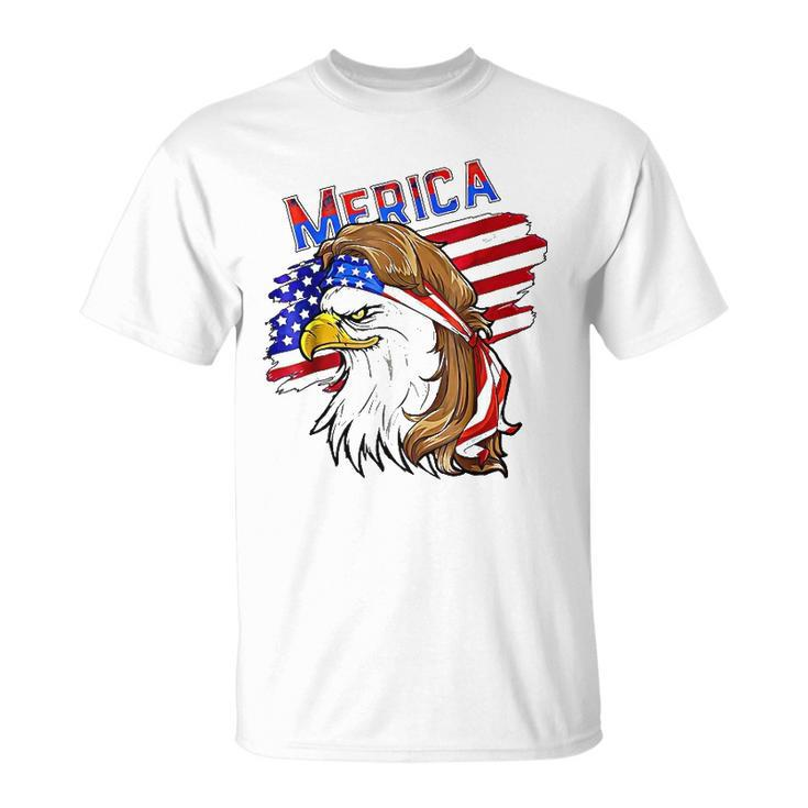 Merica Eagle American Flag Mullet Hair Redneck Hillbilly Unisex T-Shirt