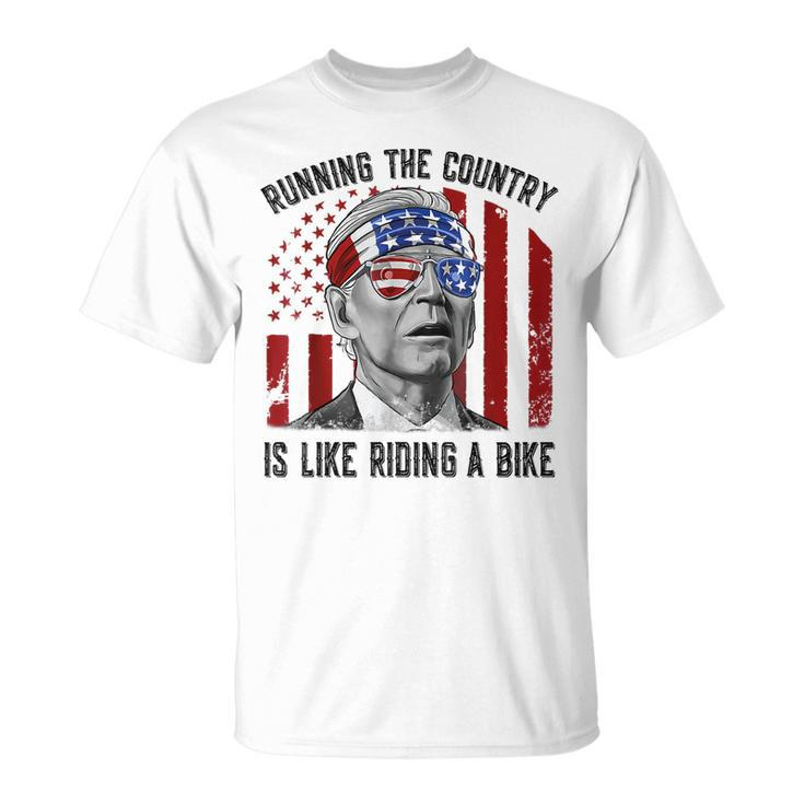 Merry 4Th Of July Joe Biden Falling Off His Bicycle Funny  Unisex T-Shirt